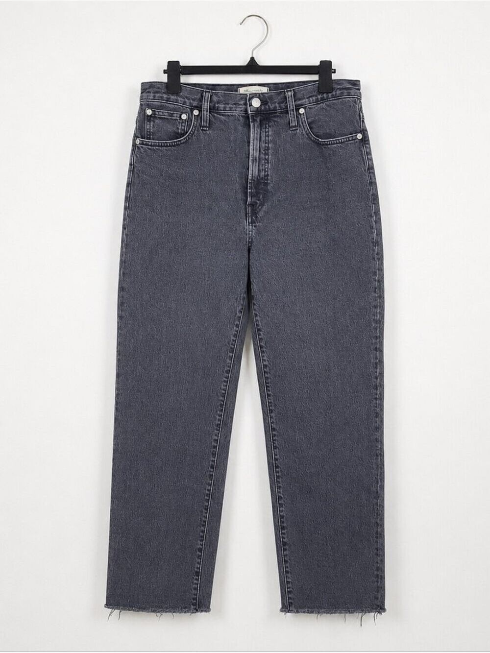 Madewell The Perfect Vintage Straight Jean Faded Black Women's Size 30 Raw Hem